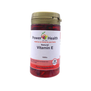Power Health Natural Vitamin E 1000iu - 30 Caps - Manuka Honey Direct - PowerHealth
