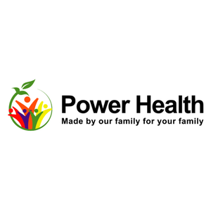 Power Health logo with colourful family leaf icon and tagline Made by our family for your family for propolis throat mixture