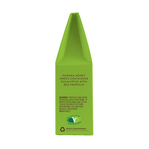 Wedderspoon Manuka Honey Drops Eucalyptus 20 Drops with Bee Propolis throat drops green packaging