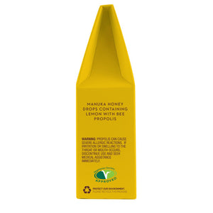 Wedderspoon manuka honey drops throat Drops box containing lemon with bee propolis