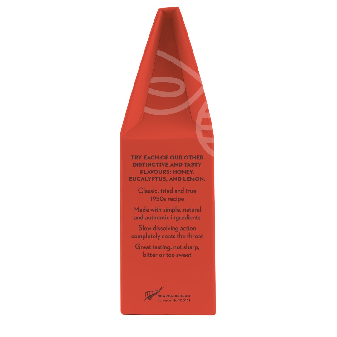 Wedderspoon manuka honey ginger drops throat lozenges red packaging with product description